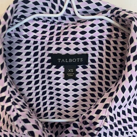 Talbots purple and black diamond plaid tank blouse - Picture 5 of 5